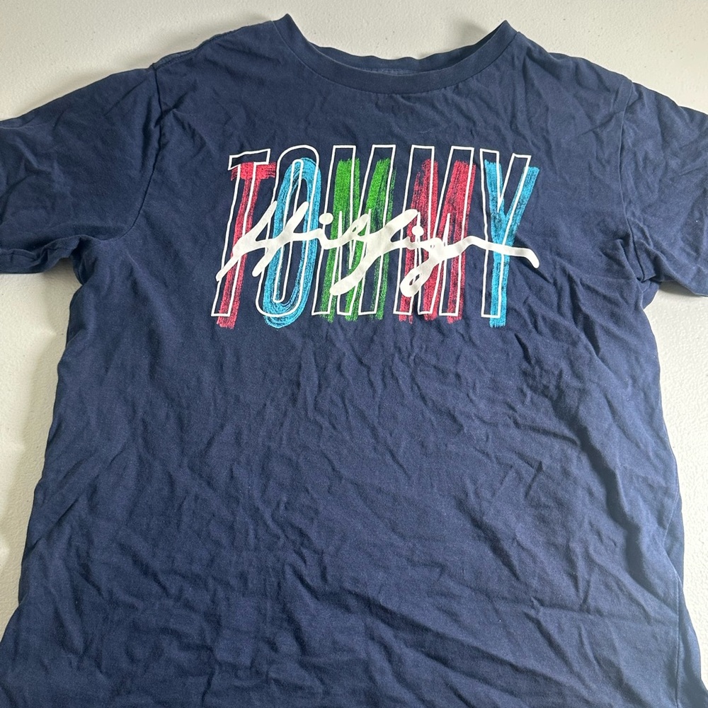 Tommy Hilfiger Navy Tee with Vibrant Logo
